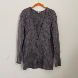 Long Knitted Loft Button Up Sweater // Size XL